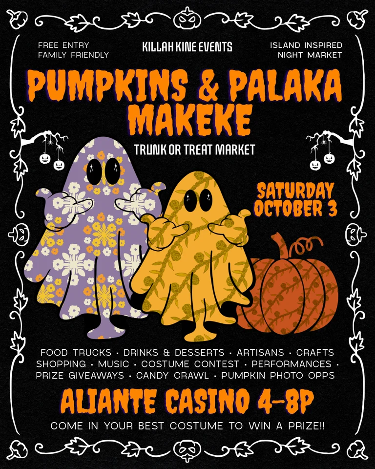 Pumpkins & Palaka Makeke, Saturday October 3 at Aliante Casino from 4 to 8 PM
