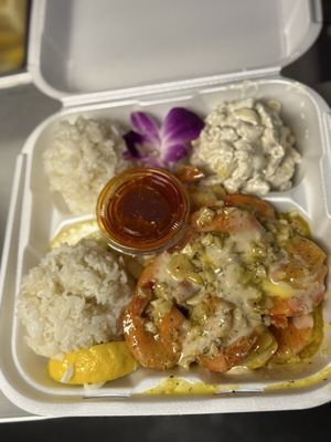 Island-style shrimp and rice plate from Killah Kine